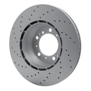 Porsche 911 Brake Rotor (1) - Left Rear - R1 Concepts - GeoSPEC Coated - Drilled - `99-`23